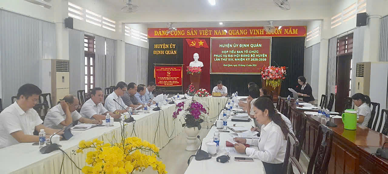 Huyện Định Quán: Họp Tiểu ban Phục vụ Đại hội đại biểu Đảng bộ huyện lần thứ XIV